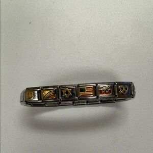 Nomination Composable Stainless Steel Link Bracelet. Ten Charm Links. Size S.